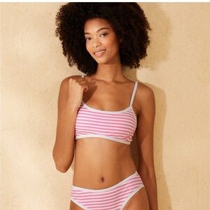 NWT Target Shade & Shore Striped Ribbed Bikini Bralette set